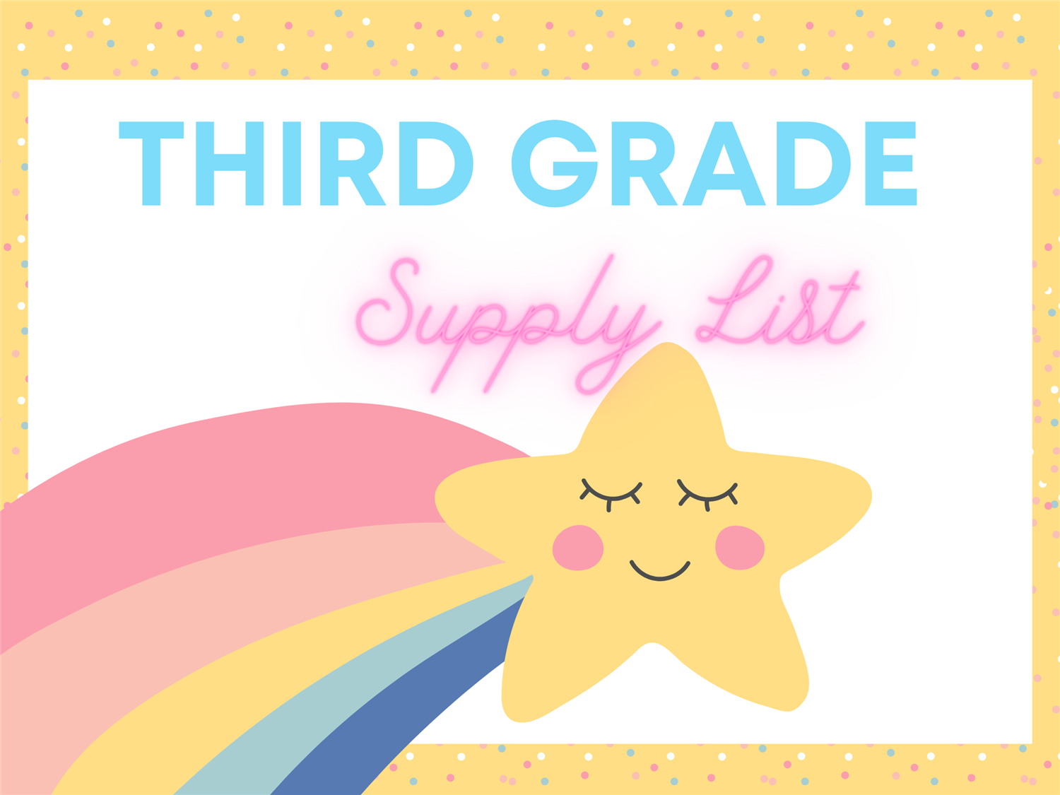  Third Grade Supply List